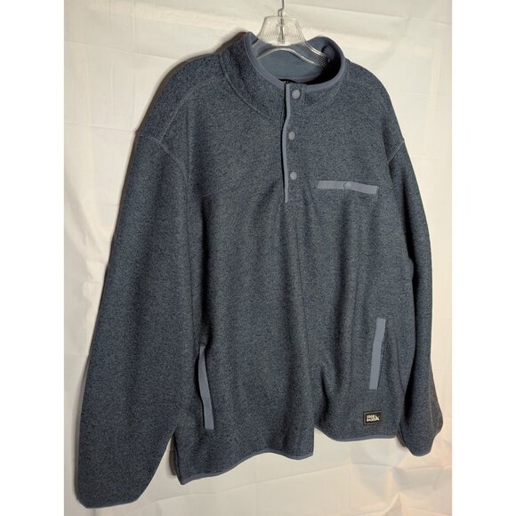 NWT Eddie Bauer Men's Blue 1/4 Snap Pullover Sweater Fleece Sz XXL  Pockets - Picture 1 of 9